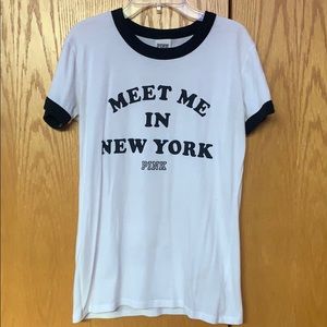 Meet Me In New York pink t shirt